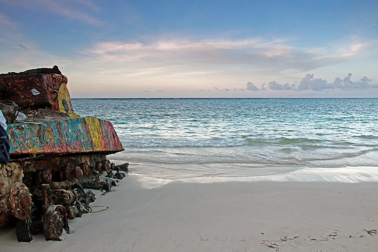 The old military tank on Flamenco Beach, Culebra